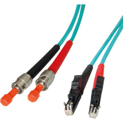Leoni LWL-Kabel duplex 50/125µm OM3, R&M E2000 / Euromicron ST, 15 m