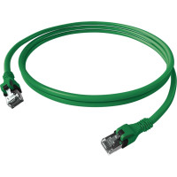 Easylan DualBoot® PushPull Patch Cable Cat.6A (Class EA), S/FTP, RJ45 / RJ45, green, 1 m