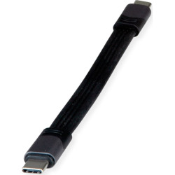 Roline USB4 Gen3x2 Cable, PD (Power Delivery) 20V5A, with Emark, C-C, M/M, black, 15 cm