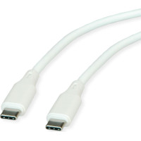 Roline USB 2.0 Cable, C–C, M/M, 60W, silicone, white, 1 m