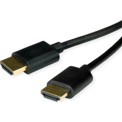 Roline HDMI High Speed Cable + Ethernet, Ultra Slim, M/M, black, 3 m