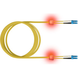 Easylan saCon FO-LED patch cables duplex 9/125µm OS2, LC/LC, yellow, 1 m