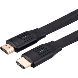 Kabelis HDMI 8K (7680 x 4320) Ultra HD ar tīklu, plakans,  M/M, melns, 1 m, Value