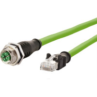 Metz Connect Verbindungsleitung M12 BU-RJ45 ST, 8-pol X-kodiert, gerade-gerade, 10 m