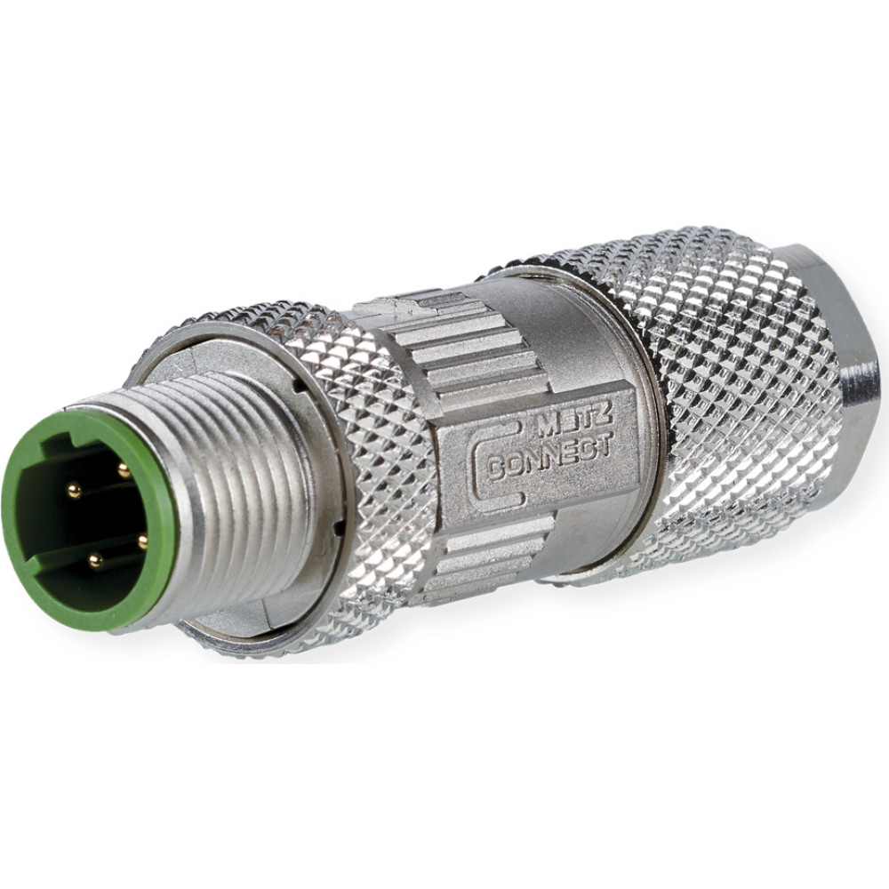 Metz Connect M12 Stecker, D-kodiert, IP67 Cat. 5, feldkonfektionierbar, gerade