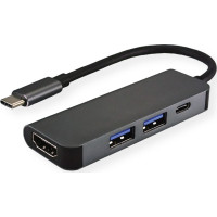 Value Type C - HDMI Adapter, M/F, 2x USB 3.2 Gen 1 A F, 1x Type C (Power Delivery)