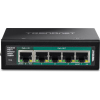 Trendnet Switch 5-p. Industr. Gbit PoE Pass-Through Din-Rail