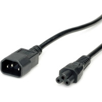 VALUE Power Cable IEC320/C14 Male - C5 Female, black, 1.8 m