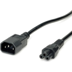 VALUE Power Cable IEC320/C14 Male - C5 Female, black, 1.8 m