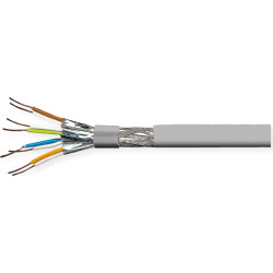 Value S/FTP Cable Cat.8 (Class I), Solid Wire, LSOH, grey, 100 m