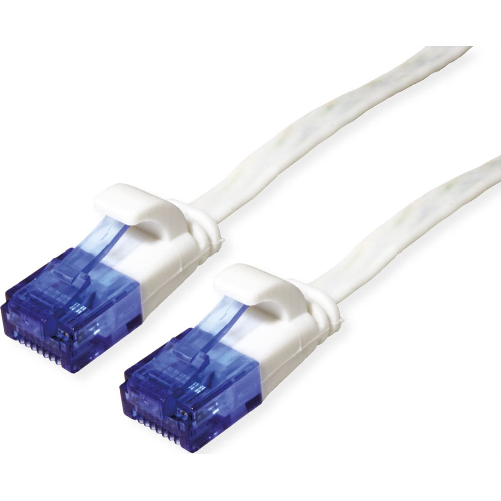 VALUE UTP Patch Cord, Cat.6A (Class EA), extra-flat, white, 1 m