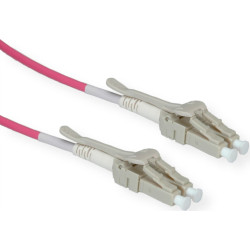 Roline FO Jumper Cable 50/125µm OM4, LC/LC, Low-Loss-Connector, for Data Center, violet, 1 m
