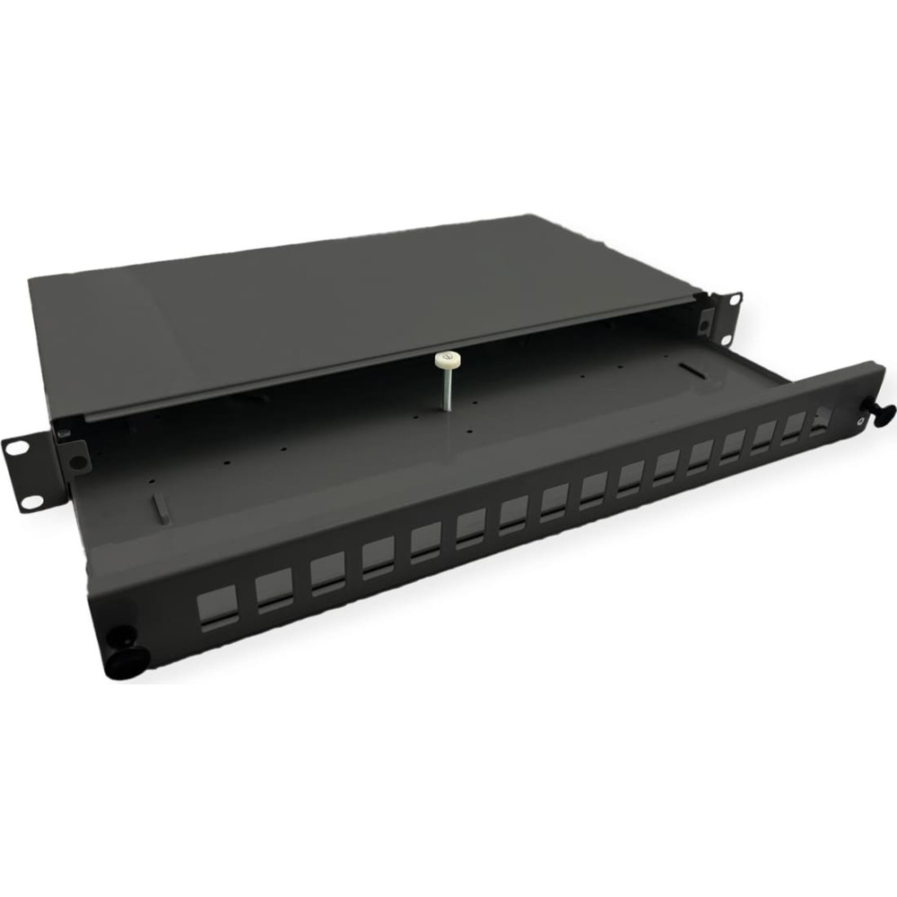 Roline 19" 1U Fiber Optic Patch Panel, for 16 Keystones, black