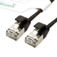 Roline Green U/FTP DataCenter Patch Cord Cat.6A (Class EA), LSOH, slim, black, 1 m