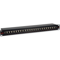 Roline Cat.5e (Class D) 19" Patch Panel, 24 Ports, STP, black