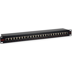 Roline Cat.5e 19" Patch Panel, 24 Ports, STP black