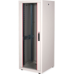 Roline 19-inch network cabinet Basic 32 U, 600x600 WxD glass door grey