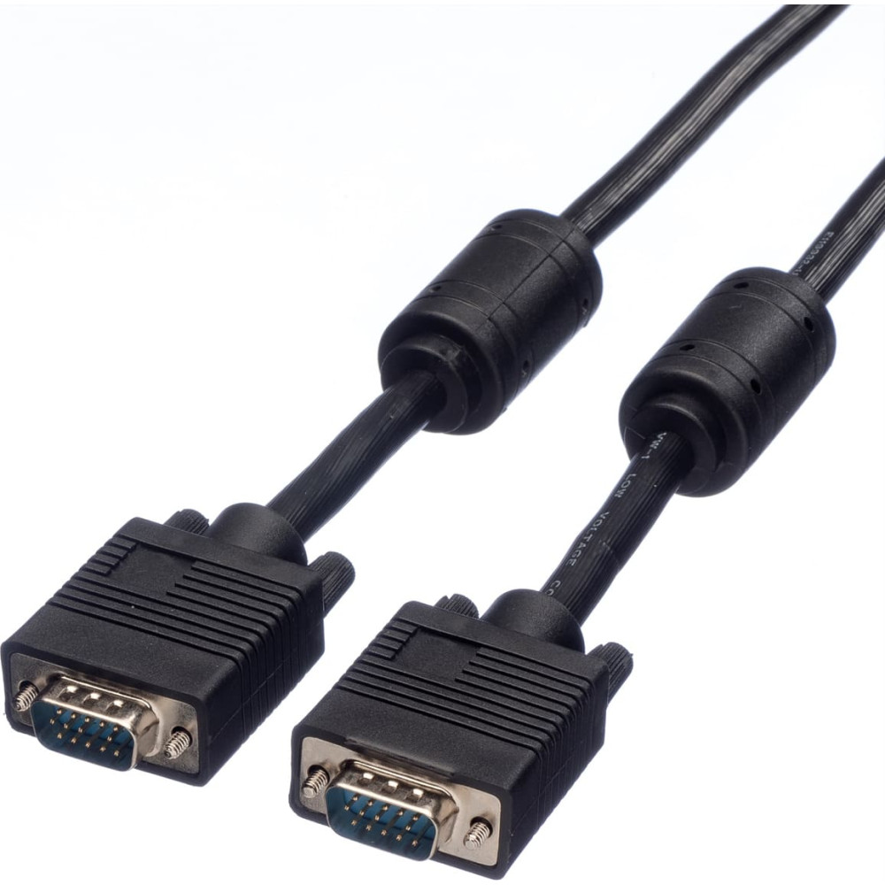 Secomp SVGA Cable + Ferrite, HD15 M - HD15 M, black, 15 m
