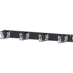 Apranet 19"-Kabelführung 1 HE mit 4 Kabelösen Metall, schwarz