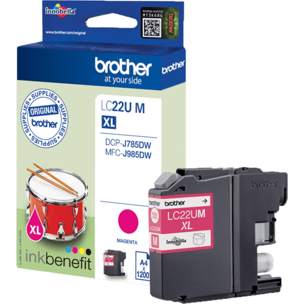 Brother LC22UM - XL - magenta - original - tinteiro - para DCP-J785DW, DCP-J785DWXL, MFC-J985DW, INKvestment Work Smart MFC-J985DW ink cartridge