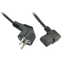 Lindy IEC Mains lead (German and French), angled, 2m