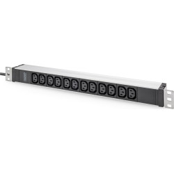 Digitus Socket strip with aluminum profile, 12-way, 2 m cable safety plug