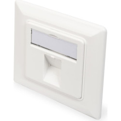 Digitus Wallplate for Keystone Modules, German type, middle plate 50x50 mm, frame 80x80 mm