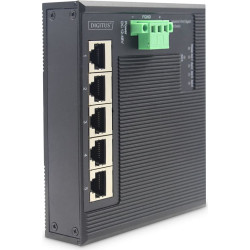 Digitus 5 Port Gigabit Ethernet Network Switch Switch, Flat, Industrial, Unmanaged