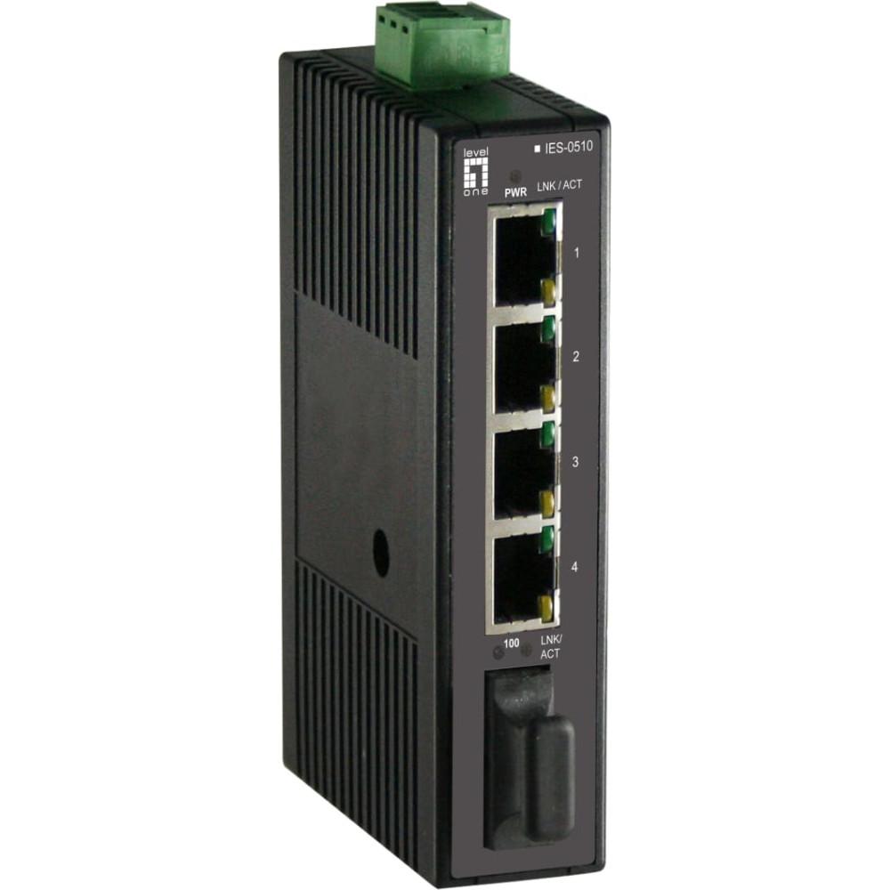 Level One LevelOne IES-0510 tīkla pārslēgs Nepārvaldīts Fast Ethernet (10/100) Melns