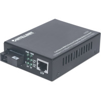 Intellinet 510530 tīlkla mediju pārveidotājs 100 Mbit/s Viens režīms Melns