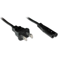 Lindy 30424 elektrības kabelis Melns 2 m NEMA 1-15P C7 uzmava