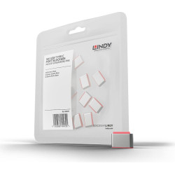 Lindy USB Type C Port Blockers (Without Key) - Pack of 10, Pink