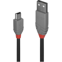 Lindy 5m USB 2.0 Type A to Mini-B Cable, Anthra Line