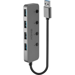 Lindy 4 Port USB 3.0 Hub with On/Off Switches