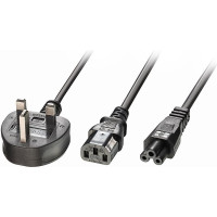 Lindy 2.5m UK 3 Pin to C13&C5 Mains Cable