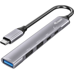 Equip 128962 interfeisa centrmezgls USB 3.2 Gen 1 (3.1 Gen 1) Type-C 5000 Mbit/s Sudrabs