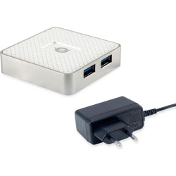 Conceptronic USB-Hub 4-Port 3.0  ->4x3.0       m.Netzteil ws