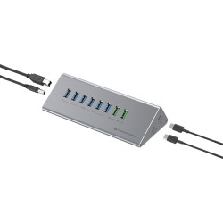 Conceptronic HUBBIES18G interfeisa centrmezgls USB 3.2 Gen 1 (3.1 Gen 1) Type-B 5000 Mbit/s Pelēks