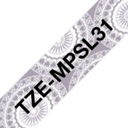 Brother TZE-MPSL31 marķēšanas lenta Melns uz sudraba