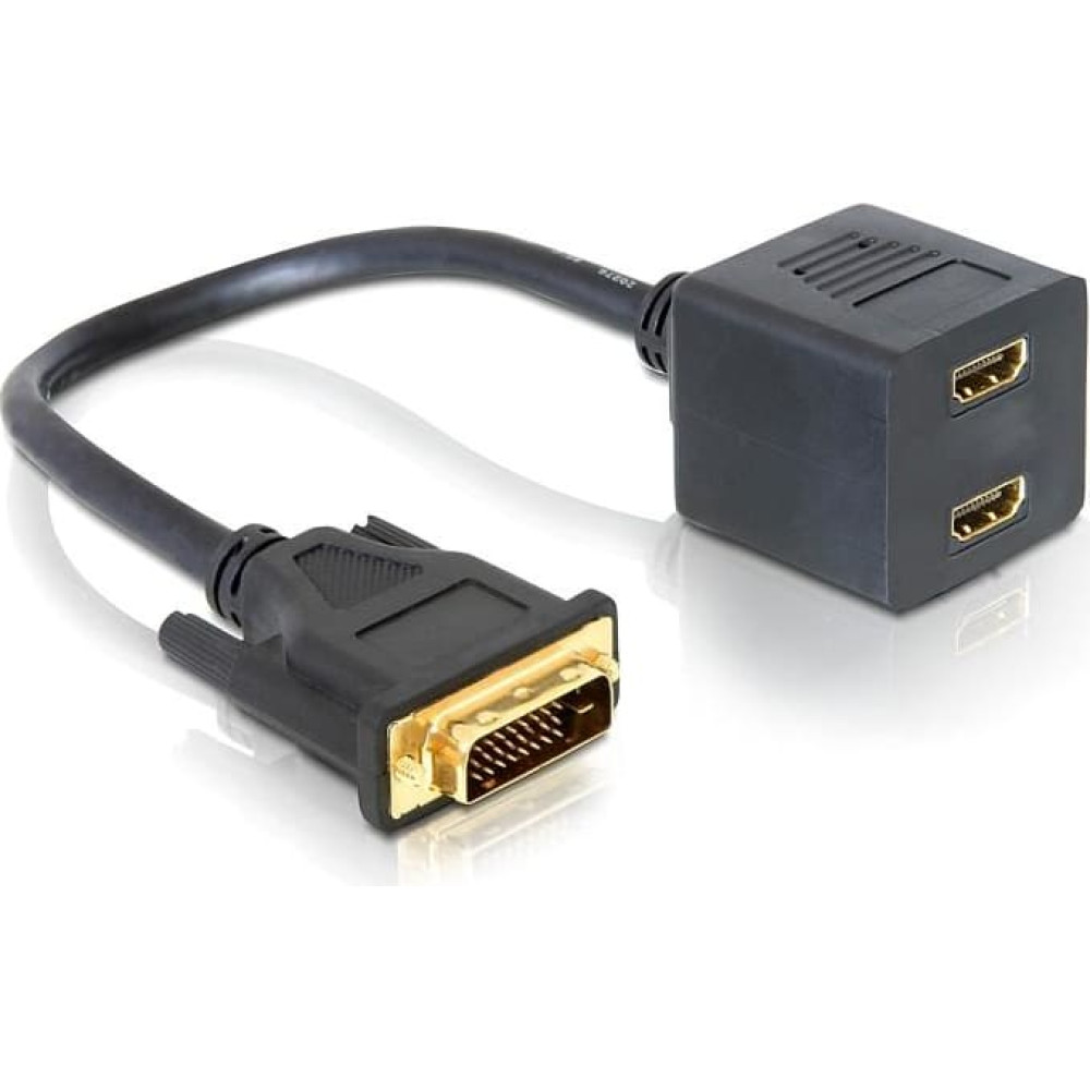 Delock Adapter DVI 24+1 male to 2 x HDMI female