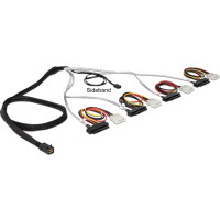 Delock Cable Mini SAS HD SFF-8643 > 4 x SAS SFF-8482 + power + Sideband 1 m