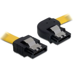 Delock SATA 3 Gb/s Cable straight to right angled 30 cm yellow