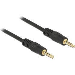 Delock Stereo Jack Cable 3.5 mm 4 pin male to male 1 m black