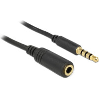 Delock Stereo Jack Extension Cable 3.5 mm 4 pin male to female 0.5 m black