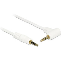 Delock Cable Stereo Jack 3.5 mm 4 pin male > male angled 0.5 m white