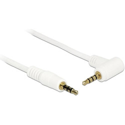 Delock Cable Stereo Jack 3.5 mm 4 pin male > male angled 0.5 m white