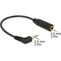 Delock Audio Cable Stereo jack 2.5 mm 3 pin male angled > Stereo jack 3.5 mm 3 pin female