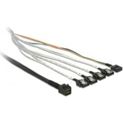 Delock Cable Mini SAS SFF-8643 > 4 x SATA 7 pin + Sideband 0.5 m metal