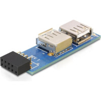 Delock USB pin header female > 2 x USB 2.0 female - left / right