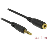 Delock Extension Cable Stereo Jack 3.5 mm 5 pin male to female 1 m black